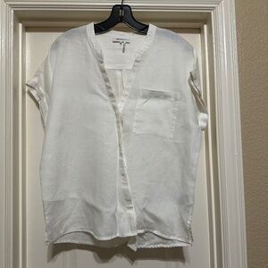 DKNY Pure Linen Button Blouse